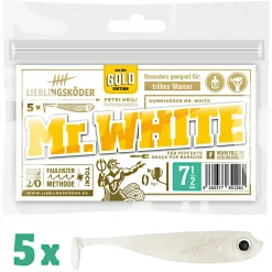 Lieblingsku00f6der Gummiköder ·Gummifische & Shads|Raubfischangeln Kunstköder<Lieblingsköder Gummifisch Barschköder (7,5 cm, Mr. White)