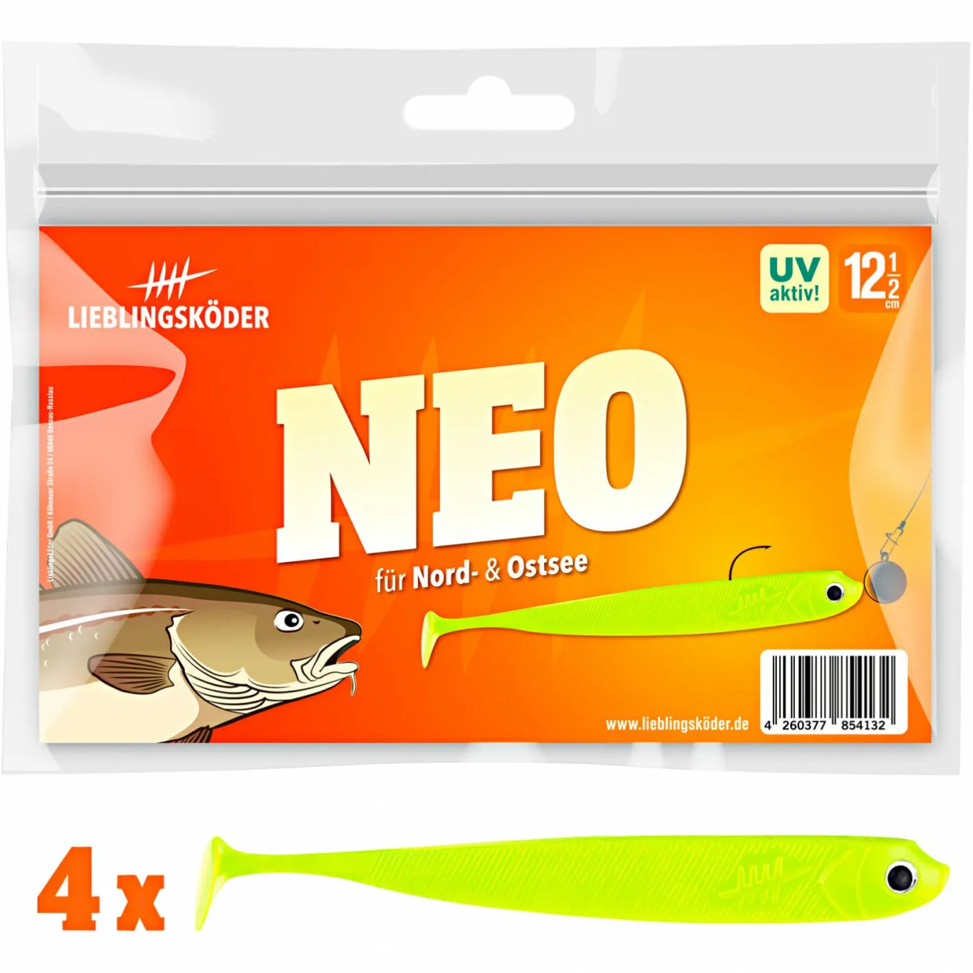 Hot Lieblingsku00f6der Lieblingsköder Gummifisch Zanderköder (12,5 cm, Neo)