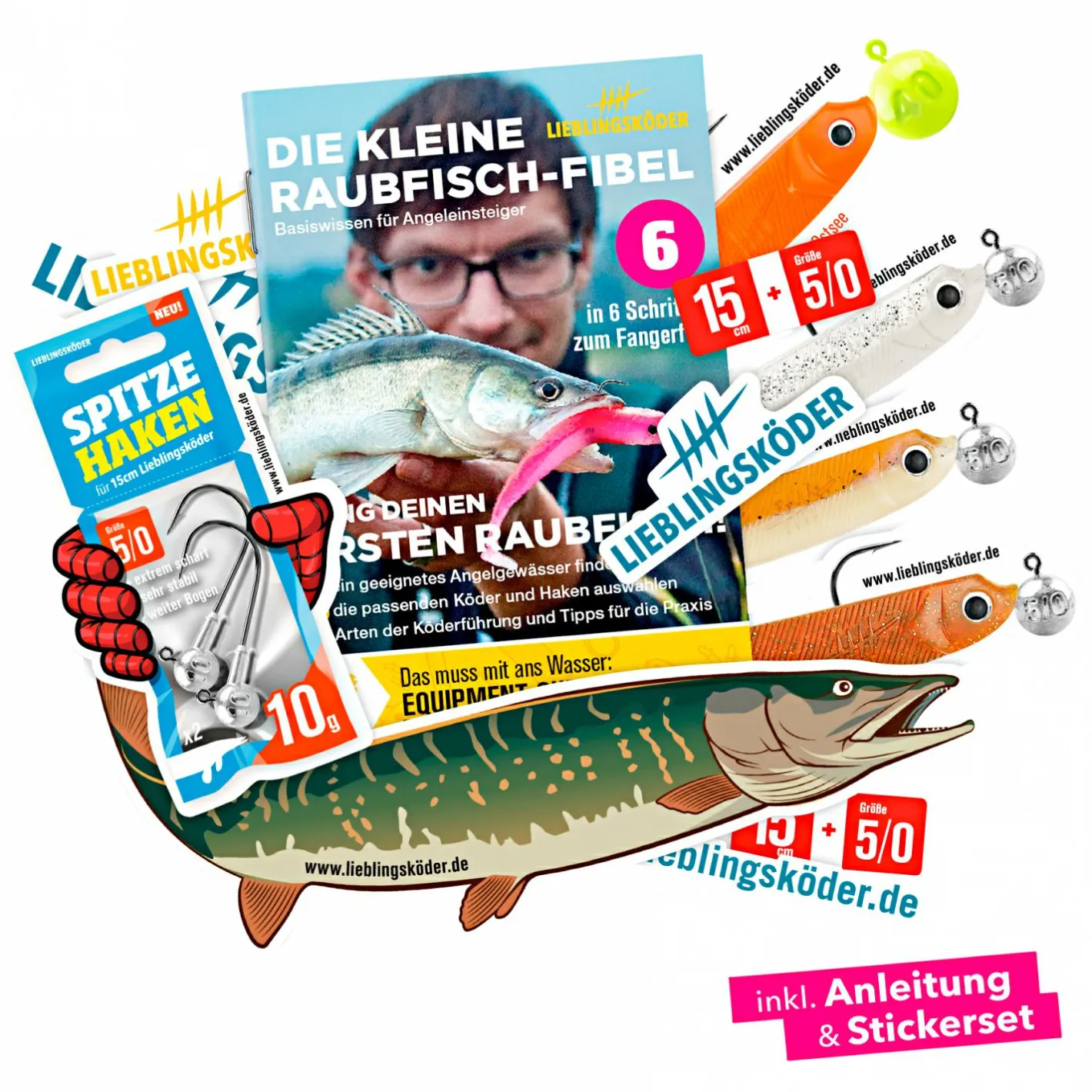 Lieblingsku00f6der Raubfischangeln Kunstköder|Gummiköder ·Gummifische & Shads<Lieblingsköder Gummifisch Hechtköder (15 cm, Ultimate Collection Klares Wasser)