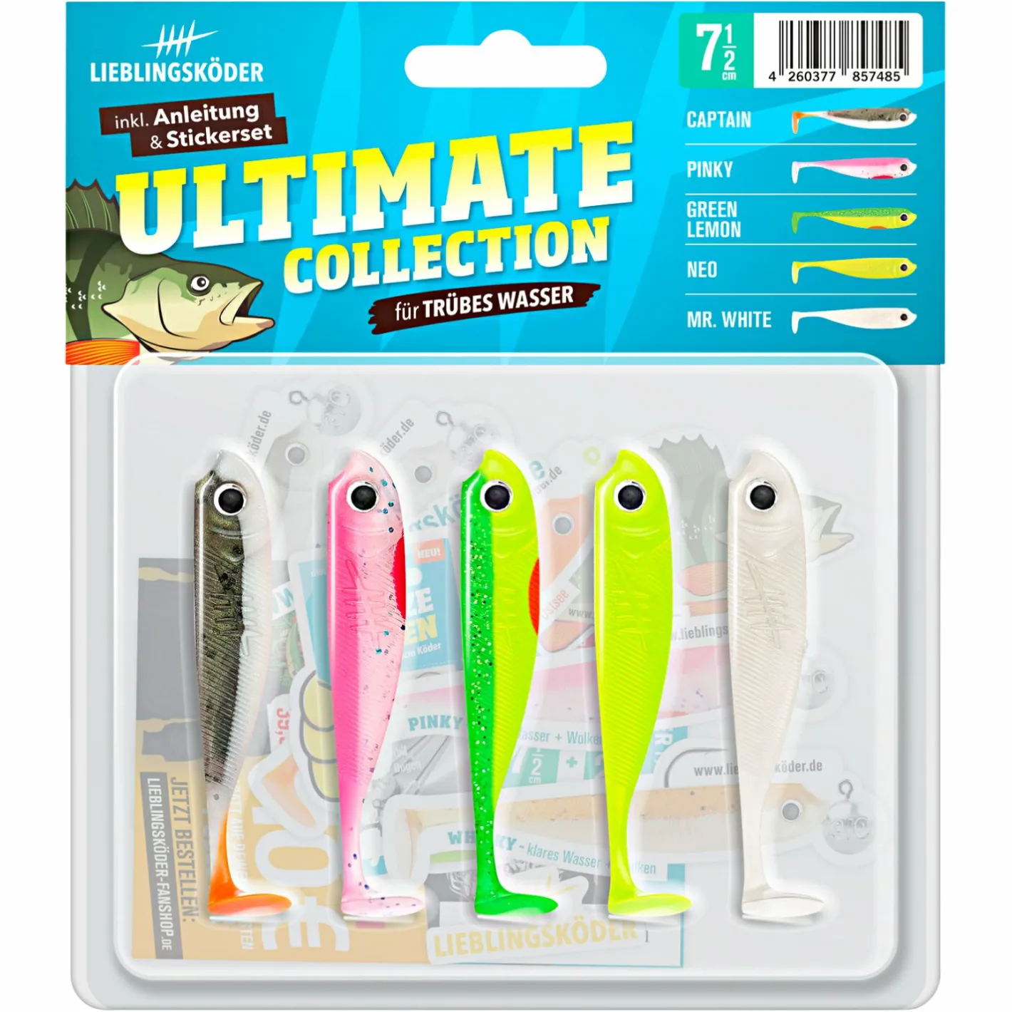 Lieblingsku00f6der Gummiköder ·Gummifische & Shads|Raubfischangeln Kunstköder<Lieblingsköder Gummifisch Barschköder (7,5 cm, Ultimate Collection Trübes Wasser)