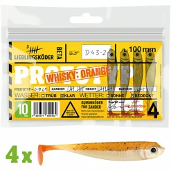 Hot Lieblingsku00f6der Lieblingsköder Gummifisch Zanderköder (10 cm, Whisky Orange)