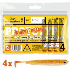 New Lieblingsku00f6der Lieblingsköder Gummifisch Zanderköder (12,5 cm, Whisky Orange)