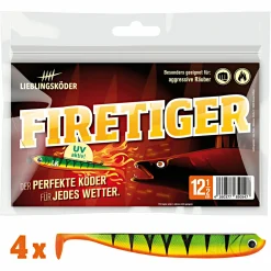Sale Lieblingsku00f6der Lieblingsköder Gummifisch Zanderköder (12,5 cm, Firetiger)