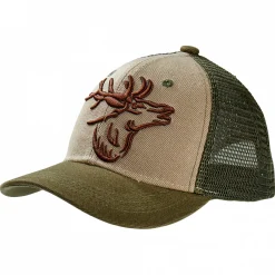 Outdoor- & Angel-Kappen<Mesh Cap "Hirsch" Unisex (Beige/Oliv)