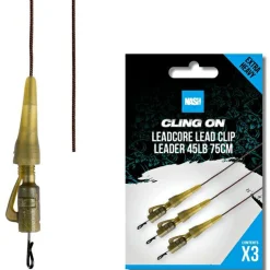 Hot Nash Cling On Leadcore Lead Clip Leader 75cm