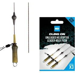 Nash Karpfenangeln-Zubehör<Ready Tied Unleaded Helicopter Leader 75cm