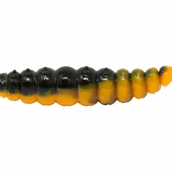 Omura Baits Forellen-Kunstköder|Gummiköder ·Gummimaden & Gummiwürmer<Larvy (Schwarz / Ocker)