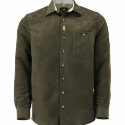 Best OS Trachten Hemd 1/1 Arm Regular Fit Herren (Trachtengrün)