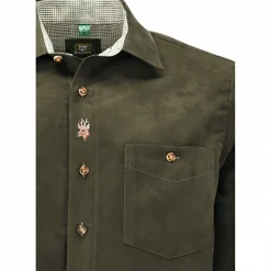 Best OS Trachten Hemd 1/1 Arm Regular Fit Herren (Trachtengrün)