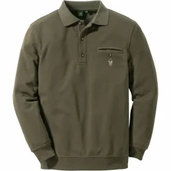 OS Trachten Angel-Poloshirts & Langarmshirts<Rizapa Sweatshirt 1/1 Arm Herren (Oliv)
