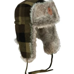 Hot Pinewood Classic Checked Fur Hat Unisex (Green/Black)