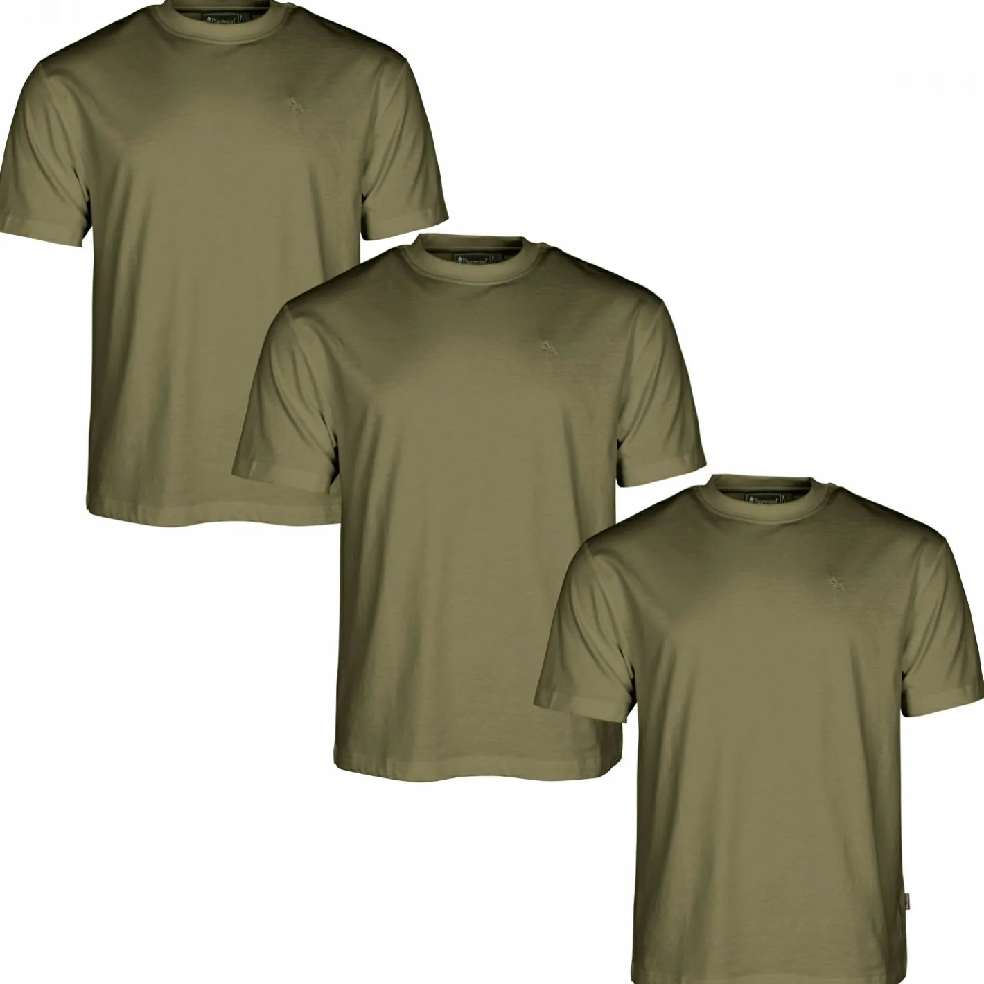 Pinewood Angelshirts & Angel-Oberteile<3er-Set: T-Shirts Herren (Khaki)