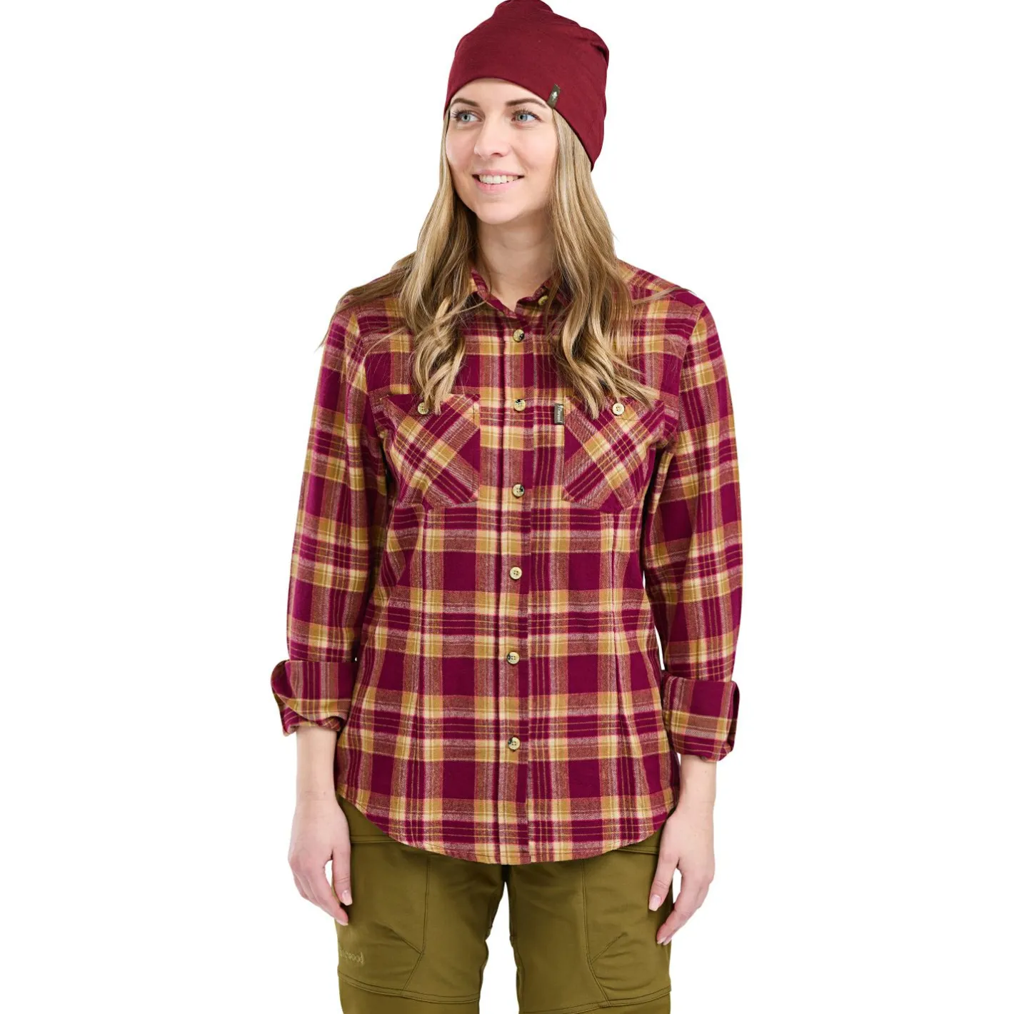 Pinewood Damen Angelshirts & -Oberteile<Felicia Shirt Damen (Burgundy/Olive Green)