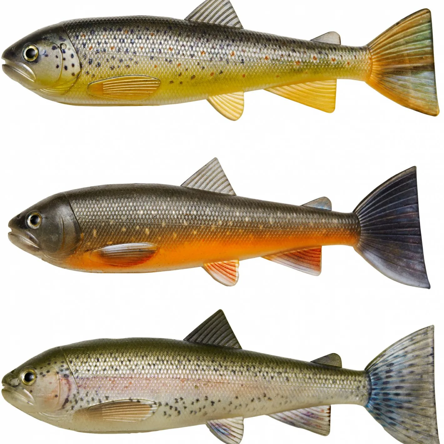 Pulz Bait Gummiköder ·Sonstige Weichplastikköder<Trout Skinz Set (Brown/Rainbow/Char)