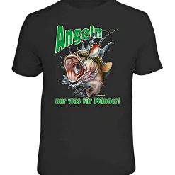Rahmenlos Angelshirts & Angel-Oberteile<"Angeln - nur was für Männer!" T-Shirt Herren (Schwarz)