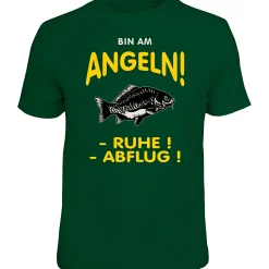 Rahmenlos Angelshirts & Angel-Oberteile<"Bin am Angeln!" T-Shirt Herren (Grün)