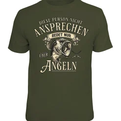 Sale Rahmenlos "Bitte nicht ansprechen, redet nur über angeln" T-Shirt Unisex (Grün)