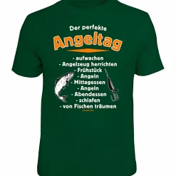 Rahmenlos Angelshirts & Angel-Oberteile<"Der perfekte Angeltag" T-Shirt Herren (Grün)