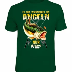Rahmenlos Angelshirts & Angel-Oberteile<"Es gibt Wichtigeres als Angeln, nur was?" T-Shirt Herren (Grün)