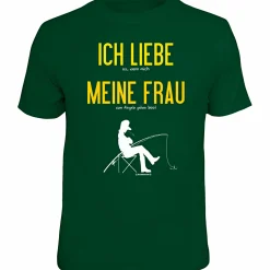 Rahmenlos Angelshirts & Angel-Oberteile<"Ich liebe meine Frau…" T-Shirt Herren (Grün)
