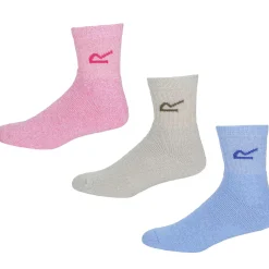 Clearance Regatta 3er-Pack Socken Damen (Bright Blush Marl)