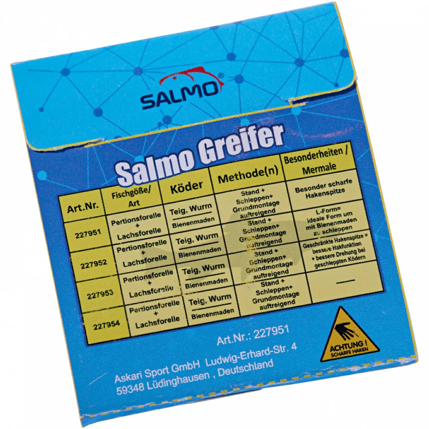 New Salmo Greifer Vorfachhaken Bienenmade (60 cm)