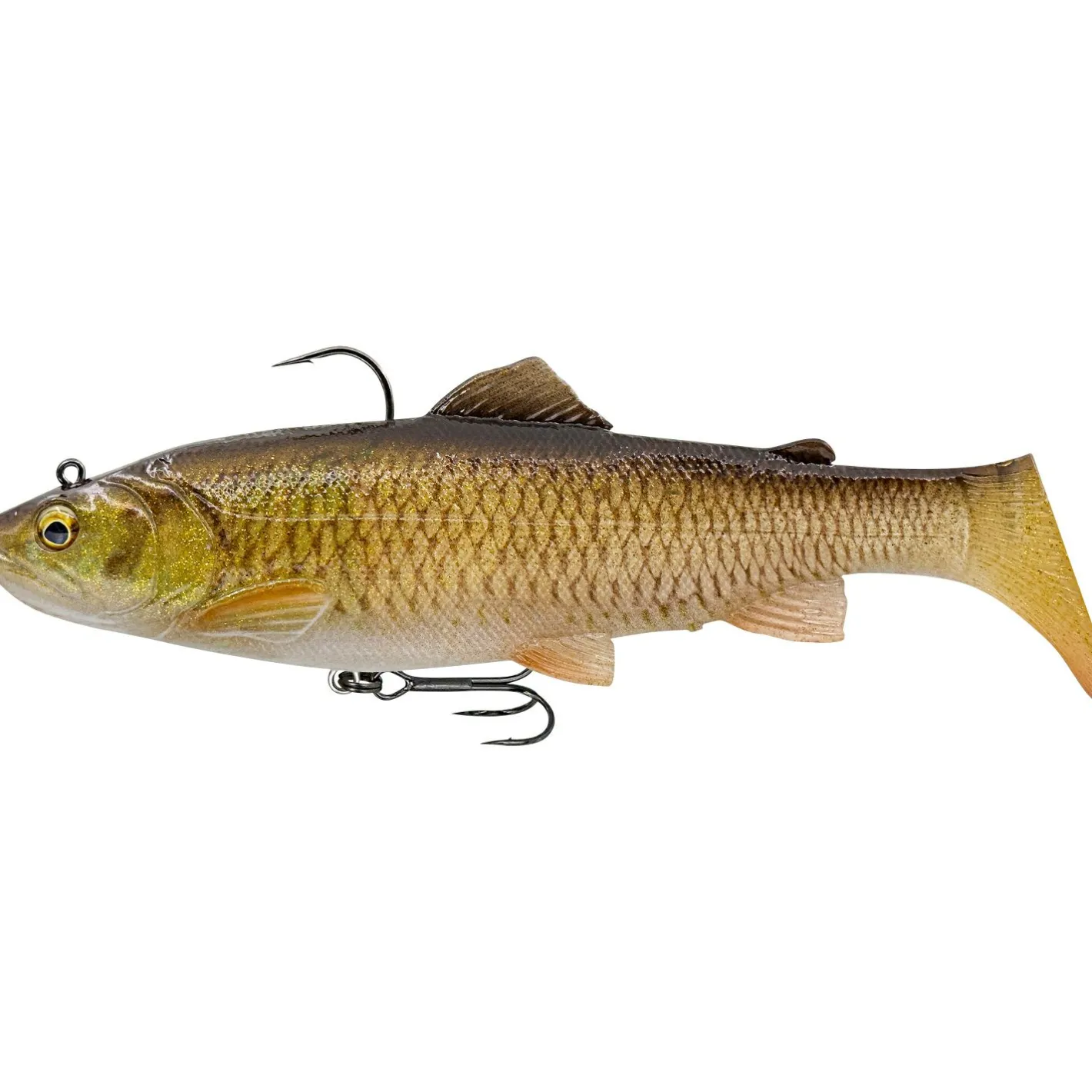 Savage Gear Gummiköder ·Fertig Montierte Gummifische<3D Trout Rattle Shad (Clear Chub)