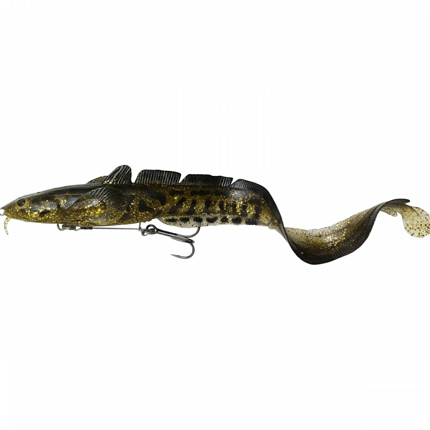 Savage Gear Gummiköder ·Gummiaale<Quappen Softbait 3D Burbot Shallow (Gold Burbot UV)