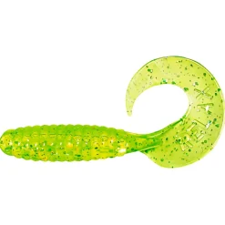 ShadXperts Gummiköder ·Twister|Raubfischangeln Kunstköder<Twister 2" (Chartreuse/Glitter)