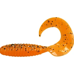ShadXperts Gummiköder ·Twister|Raubfischangeln Kunstköder<Twister 4" (Orange Klar Gold/Schwarz Glitter)