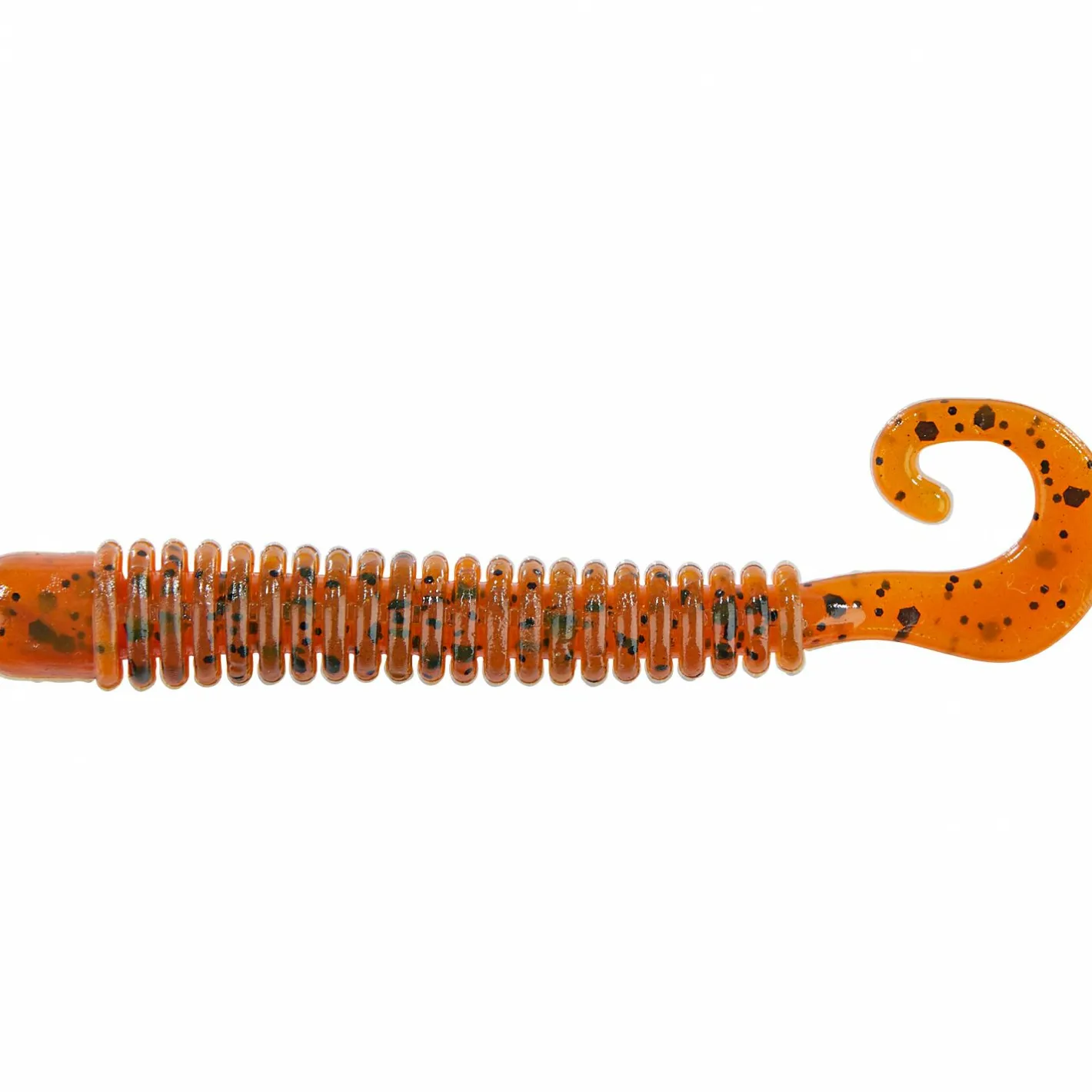 Shirasu Gummiköder ·Gummifische & Shads<Curly Paddler (Green Pumpkin/Amber Red)