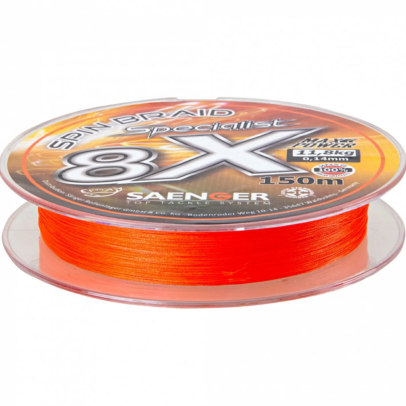 Hot Su00e4nger Sänger Angelschnur Spin Braid Specialist 8x (fluo/orange)