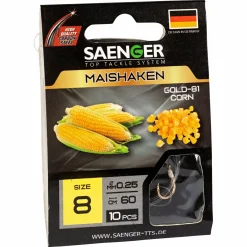 Su00e4nger Angelhaken<Sänger Zielfisch-Haken, gebunden (Maishaken Gold-81)
