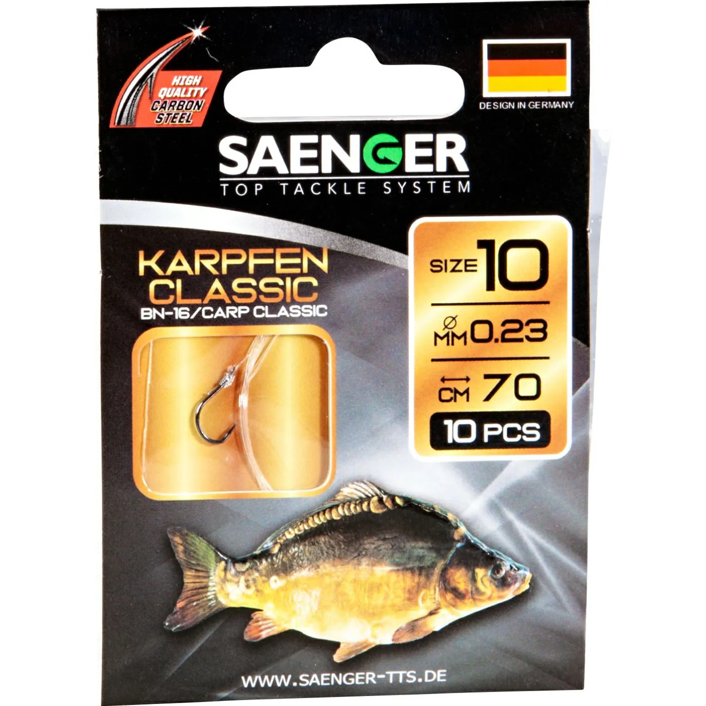 Su00e4nger Angelhaken|Karpfenangeln-Zubehör<Sänger Zielfisch-Haken, gebunden (Karpfen Classic BN-16)