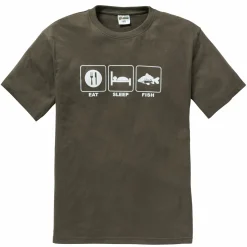 Sale T-Shirt "Eat Sleep Fish" Herren (Oliv)