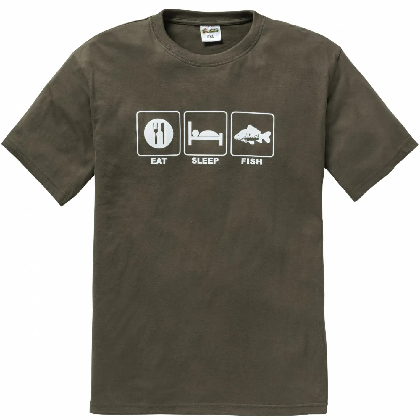 Sale T-Shirt "Eat Sleep Fish" Herren (Oliv)