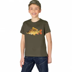 Kinder-Bekleidung<T-Shirt "Spiegelkarpfen" Kinder (Oliv)