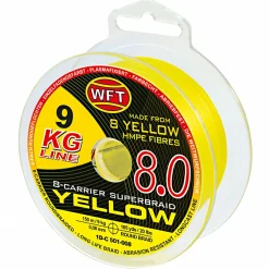 WFT Geflochtene Schnüre<Angelschnur KG 8.0 8-Carrier Super Braid (gelb, 150 m)