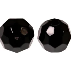 Clearance Zeck Faceted Glass Beads (schwarz)